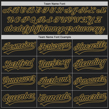 Laden Sie das Bild in den Galerie-Viewer, Uksn Individuelles Schwarz Schwarz-Altgold Zweiknopf Unisex Softball-Trikot
