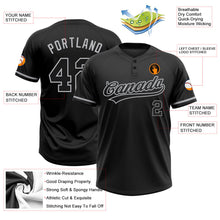 Laden Sie das Bild in den Galerie-Viewer, Uksn Individuelles Schwarz Schwarz-Grau Zweiknopf Unisex Softball-Trikot
