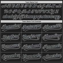 Laden Sie das Bild in den Galerie-Viewer, Uksn Individuelles Schwarz Schwarz-Grau Zweiknopf Unisex Softball-Trikot

