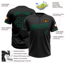 Laden Sie das Bild in den Galerie-Viewer, Uksn Individuelles Schwarz Schwarz-Kelly-Grün Zweiknopf Unisex Softball-Trikot
