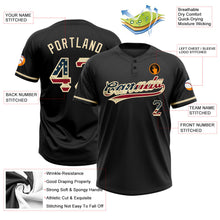 Laden Sie das Bild in den Galerie-Viewer, Uksn Individuelles Schwarz Vintage USA-Flagge-City-Creme Zweiknopf Unisex Softball-Trikot
