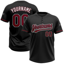 Laden Sie das Bild in den Galerie-Viewer, Uksn Individuelles Schwarz Karmesinrot-Weiß Zweiknopf Unisex Softball-Trikot
