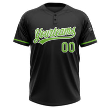 Laden Sie das Bild in den Galerie-Viewer, Uksn Individuelles Schwarz Neongrün-Weiß Zweiknopf Unisex Softball-Trikot

