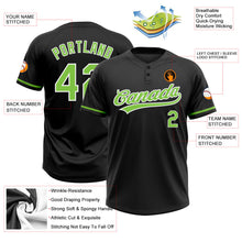 Laden Sie das Bild in den Galerie-Viewer, Uksn Individuelles Schwarz Neongrün-Weiß Zweiknopf Unisex Softball-Trikot

