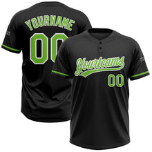 Laden Sie das Bild in den Galerie-Viewer, Uksn Individuelles Schwarz Neongrün-Weiß Zweiknopf Unisex Softball-Trikot
