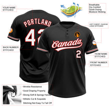 Laden Sie das Bild in den Galerie-Viewer, Uksn Individuelles Schwarz Weiß-Rot Zweiknopf Unisex Softball-Trikot
