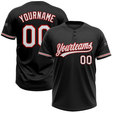 Laden Sie das Bild in den Galerie-Viewer, Uksn Individuelles Schwarz Weiß-Rot Zweiknopf Unisex Softball-Trikot
