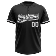 Laden Sie das Bild in den Galerie-Viewer, Uksn Individuelles Schwarz Weiß-Grau Zweiknopf Unisex Softball-Trikot
