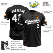 Laden Sie das Bild in den Galerie-Viewer, Uksn Individuelles Schwarz Weiß-Grau Zweiknopf Unisex Softball-Trikot
