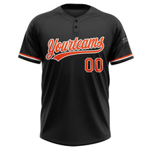 Laden Sie das Bild in den Galerie-Viewer, Uksn Individuelles Schwarz Orange-Weiß Zweiknopf Unisex Softball-Trikot
