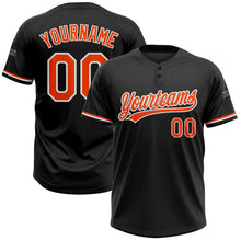Laden Sie das Bild in den Galerie-Viewer, Uksn Individuelles Schwarz Orange-Weiß Zweiknopf Unisex Softball-Trikot
