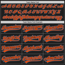 Laden Sie das Bild in den Galerie-Viewer, Uksn Individuelles Schwarz Orange-Hellblau Zweiknopf Unisex Softball-Trikot
