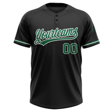 Laden Sie das Bild in den Galerie-Viewer, Uksn Individuelles Schwarz Kelly-Grün-Weiß Zweiknopf Unisex Softball-Trikot
