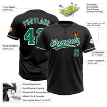 Laden Sie das Bild in den Galerie-Viewer, Uksn Individuelles Schwarz Kelly-Grün-Weiß Zweiknopf Unisex Softball-Trikot
