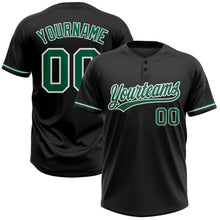 Laden Sie das Bild in den Galerie-Viewer, Uksn Individuelles Schwarz Kelly-Grün-Weiß Zweiknopf Unisex Softball-Trikot
