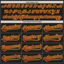 Laden Sie das Bild in den Galerie-Viewer, Uksn Individuelles Schwarz Karmesinrot-Gelb Zweiknopf Unisex Softball-Trikot
