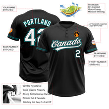 Laden Sie das Bild in den Galerie-Viewer, Uksn Individuelles Schwarz Weiß-Petrol Zweiknopf Unisex Softball-Trikot
