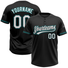 Laden Sie das Bild in den Galerie-Viewer, Uksn Individuelles Schwarz Weiß-Petrol Zweiknopf Unisex Softball-Trikot
