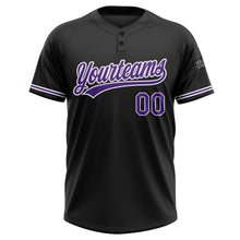Laden Sie das Bild in den Galerie-Viewer, Uksn Individuelles Schwarz Violett-Weiß Zweiknopf Unisex Softball-Trikot
