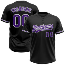 Laden Sie das Bild in den Galerie-Viewer, Uksn Individuelles Schwarz Violett-Weiß Zweiknopf Unisex Softball-Trikot
