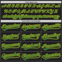 Laden Sie das Bild in den Galerie-Viewer, Uksn Individuelles Schwarz Kelly-Grün-Gelb Zweiknopf Unisex Softball-Trikot
