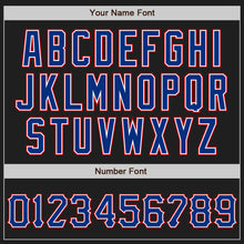 Laden Sie das Bild in den Galerie-Viewer, Uksn Individuelles Schwarz Royalblau-Rot Zweiknopf Unisex Softball-Trikot
