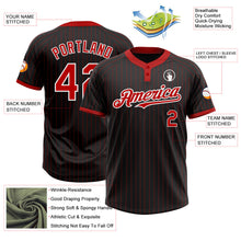 Laden Sie das Bild in den Galerie-Viewer, Uksn Individuelles Schwarz Rot mit Nadelstreifen Weiß Zweiknopf Unisex Softball-Trikot
