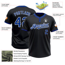 Laden Sie das Bild in den Galerie-Viewer, Uksn Individuelles Schwarz Royalblau Nadelstreifen Weiß Zweiknopf Unisex Softball-Trikot
