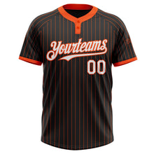 Laden Sie das Bild in den Galerie-Viewer, Uksn Individuelles Schwarz Orange Nadelstreifen Weiß Zweiknopf Unisex Softball-Trikot

