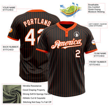 Laden Sie das Bild in den Galerie-Viewer, Uksn Individuelles Schwarz Orange Nadelstreifen Weiß Zweiknopf Unisex Softball-Trikot
