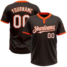 Laden Sie das Bild in den Galerie-Viewer, Uksn Individuelles Schwarz Orange Nadelstreifen Weiß Zweiknopf Unisex Softball-Trikot
