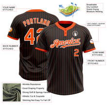 Laden Sie das Bild in den Galerie-Viewer, Uksn Individuelles Schwarz Orange Nadelstreifen Weiß Zweiknopf Unisex Softball-Trikot
