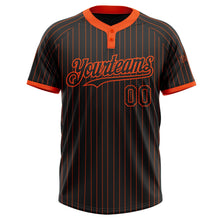 Laden Sie das Bild in den Galerie-Viewer, Uksn Individuelles Schwarz Orange Nadelstreifen Orange Zweiknopf Unisex Softball-Trikot
