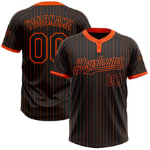 Laden Sie das Bild in den Galerie-Viewer, Uksn Individuelles Schwarz Orange Nadelstreifen Orange Zweiknopf Unisex Softball-Trikot
