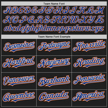 Laden Sie das Bild in den Galerie-Viewer, Uksn Individuelles Schwarz Orange Nadelstreifen Royalblau-Weiß Zweiknopf Unisex Softball-Trikot
