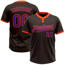 Laden Sie das Bild in den Galerie-Viewer, Uksn Individuelles Schwarz Orange Nadelstreifen Violett Zweiknopf Unisex Softball-Trikot
