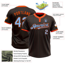 Laden Sie das Bild in den Galerie-Viewer, Uksn Individuelles Schwarz Orange Nadelstreifen Hellblau Zweiknopf Unisex Softball-Trikot
