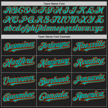 Laden Sie das Bild in den Galerie-Viewer, Uksn Individuelles Schwarz Orange Nadelstreifen Aqua Zweiknopf Unisex Softball-Trikot
