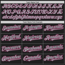 Laden Sie das Bild in den Galerie-Viewer, Uksn Individuelles Schwarz Pink Nadelstreifen Grau Zweiknopf Unisex Softball-Trikot
