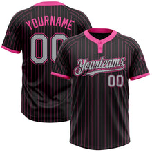 Laden Sie das Bild in den Galerie-Viewer, Uksn Individuelles Schwarz Pink Nadelstreifen Grau Zweiknopf Unisex Softball-Trikot
