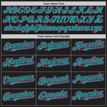Laden Sie das Bild in den Galerie-Viewer, Uksn Individuelles Schwarz Pink Nadelstreifen Aqua Zweiknopf Unisex Softball-Trikot
