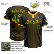 Laden Sie das Bild in den Galerie-Viewer, Uksn Individuelles Schwarz Gold Nadelstreifen Grün Zweiknopf Unisex Softball-Trikot
