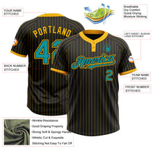 Laden Sie das Bild in den Galerie-Viewer, Uksn Individuelles Schwarz Gold Nadelstreifen Petrol Zweiknopf Unisex Softball-Trikot
