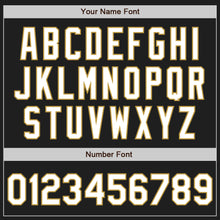 Laden Sie das Bild in den Galerie-Viewer, Uksn Individuelles Schwarz Altgold Nadelstreifen Weiß Zweiknopf Unisex Softball-Trikot
