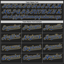 Laden Sie das Bild in den Galerie-Viewer, Uksn Individuelles Schwarz Altgold Nadelstreifen Royalblau Zweiknopf Unisex Softball-Trikot
