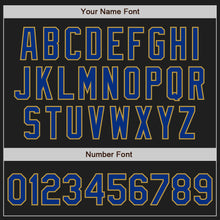 Laden Sie das Bild in den Galerie-Viewer, Uksn Individuelles Schwarz Altgold Nadelstreifen Royalblau Zweiknopf Unisex Softball-Trikot
