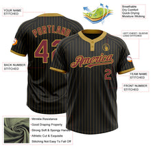 Laden Sie das Bild in den Galerie-Viewer, Uksn Individuelles Schwarz Altgold Nadelstreifen Burgundrot Zweiknopf Unisex Softball-Trikot
