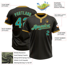 Laden Sie das Bild in den Galerie-Viewer, Uksn Individuelles Schwarz Altgold Nadelstreifen Petrol Zweiknopf Unisex Softball-Trikot
