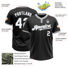 Laden Sie das Bild in den Galerie-Viewer, Uksn Individuelles Schwarz Grau Nadelstreifen Weiß Zweiknopf Unisex Softball-Trikot
