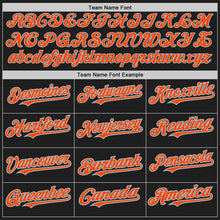 Laden Sie das Bild in den Galerie-Viewer, Uksn Individuelles Schwarz Grau Nadelstreifen Orange Zweiknopf Unisex Softball-Trikot
